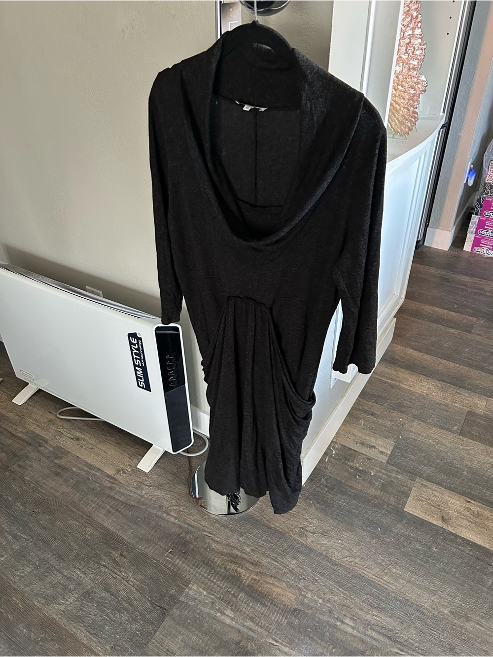 Women’s Draped Cowl-Neck Jersey Lined Dress